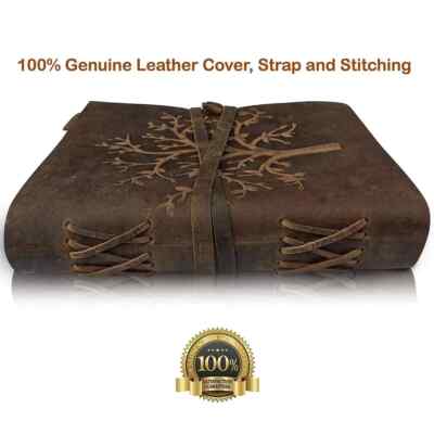 Indian Tree of Life Antique Vintage Handmade Leather Bound Journal Notebook-image