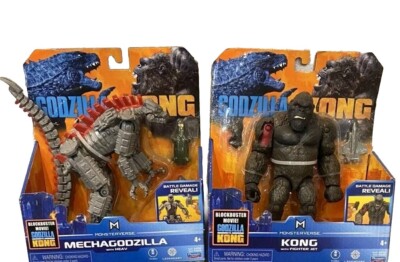 Godzilla vs Kong Mechagodzilla with Heav & Kong with Fighter Jet Figure Lot NEW-image