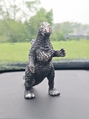 Vtg Godzilla Monster PVC Plastic Figure 80s Black / Silver Back Made in China 4