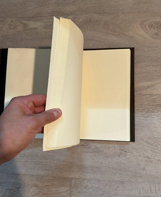 VTG 14x10 Leather Hand Bound Artist Archive Portfolio 30pgs w Tissue Paper Album-image