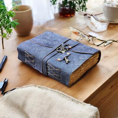 Leather bound travel notebook leather journal for men and women's grimoire-image