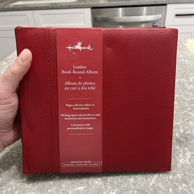 hallmark leather book bound photo album Archival Acid Free 9