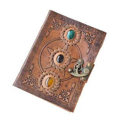 Leather Bound Journal Diary with Metal Closure | 100 Pages |-image