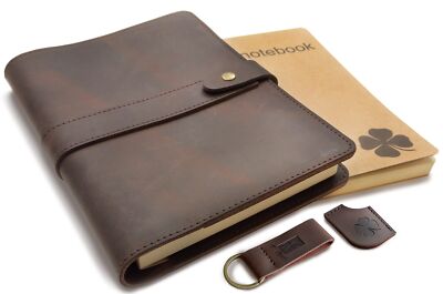 REFILLABLE JOURNAL Leather Notebook Lined Blank Vintage Diary 2 Bound LE VENT-image