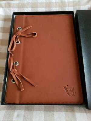 BROWNING Faux Brown Leather Deer ANTLER Embossed Photo Album, 9 pages New in Box-image