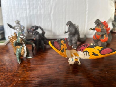 6 Godzilla Action Figure Lot  w/Mothra  2” to 3”-image