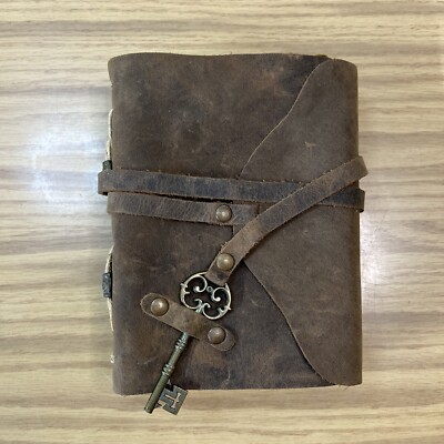 Vintage, Handmade, Premium Leather Journal, Key Clasp, Unique Notebook-image