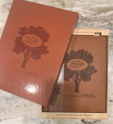 Our Family History, A Keepsake Journal NIB Italian Leather-image