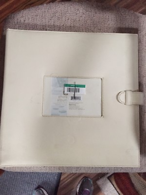 Extra Large Cream Faux Leather Photo Picture Scrapbook Album Ships Tomorrow-image