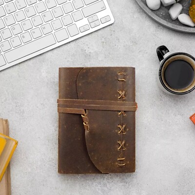 Leather Journal for Women & Men, Leather Bound Writing Journal 8X6 Without Pen-image