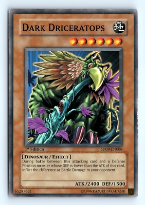 Yu-Gi-Oh Dark Driceratops #SD09-EN006 Structure Deck: Dinosaur's Rage tcg LP-image