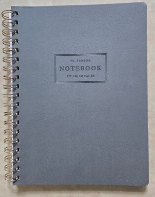 Fringe Studio Notebook Journal ~ CASLON GRAY Spiral 192 lined pages Quality-image