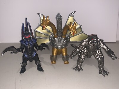 Lot of 3 Mechagodzilla, Gigan, Mecha King Ghidorah Godzilla Figures-image
