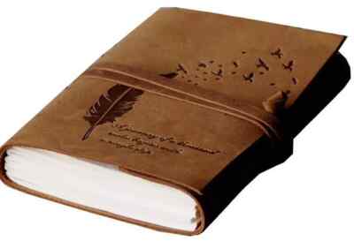Leather Journal Handmade Leather bound Writing Notebook Custom Recycled Paper-image