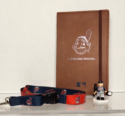 Cleveland Indians collection leather bound journal, lanyard and C Allen mini fig-image