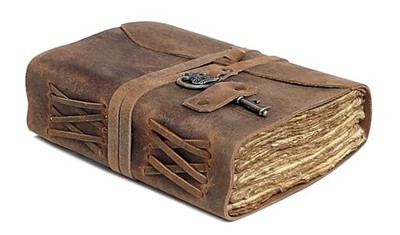  Vintage Leather Journal - Antique Handmade Leather Bound journal 5 by 7 inch-image