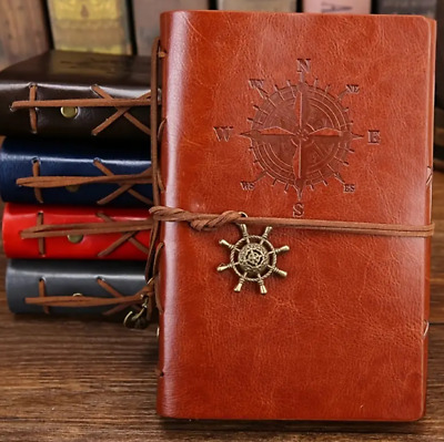 Journal Vintage Leather Diary Notebook Paper Handmade Bound Pages Sketchbook-image