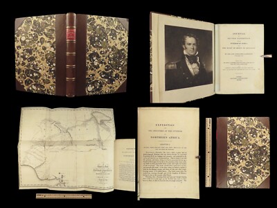 1829 AFRICA Voyages Slavery 1ed Clapperton Journal Slaves Mungo Park HUGE MAP-image