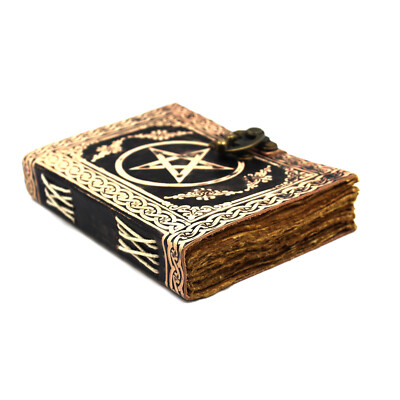 Vintage Leather Bound Journal Notebook with Handmade Antique Deckle Edges Paper-image