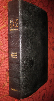 BIBLE RSV, Verse Ref Jewel, Revised Standard Version, Black Leather, 1962 Holman-image