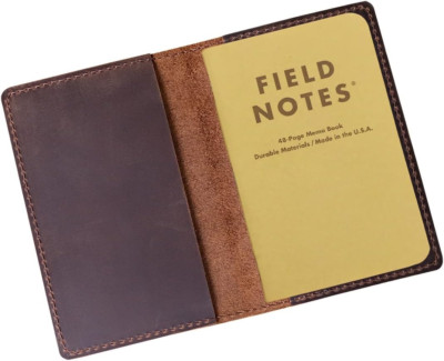 Genuine Leather Journal Cover for Field Notes Notebooks, Moleskine Cahier Journa-image