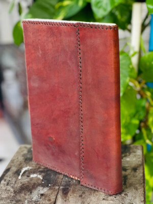 Goat Handmade Real Proof Leather Journal beautiful Stone-image