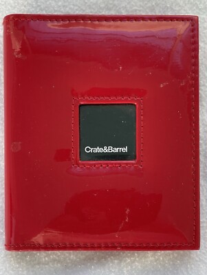 Vtg Milano For Crate & Barrel Red Faux Patent Leather Swing Photo Album NWOT-image