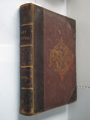 Antique 1880 ART JOURNAL - (LARGE) - Leather, Gilt - Clean, VERY FINE Condition-image
