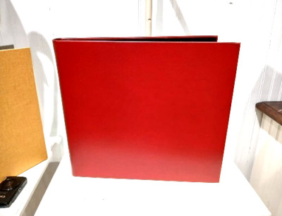 Photo Album XLarge 15x13 Post Binder LEATHER Cover Swoozies RED-image