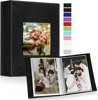 Photo Album 4X6 50 Pockets 2 Packs, Small Mini Capacity Leather Photo Albums, Ea-image