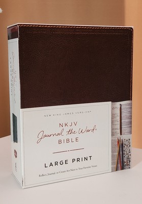 NKJV Journal the Word Bible Large Print Bonded Leather - red letter-image