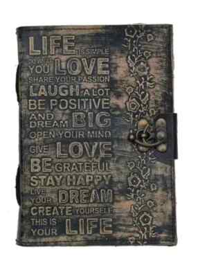 Vintage Leather bound Journal Antique Handmade Paper Notebook Diary Sketchbook-image