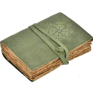 Vintage Leather bound Journal Antique Handmade Paper Notebook Diary Sketchbook-image