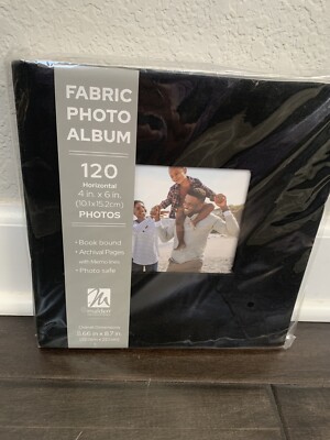 Malden Black Faux Leather Stitched Photo Album 4x6-image