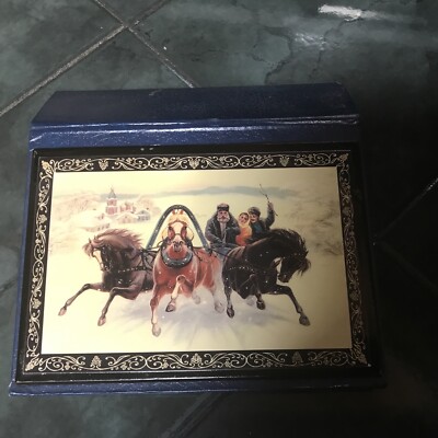 Photo Album 4X6,  96 Pockets Pictures 48 Pages Book From Russia Horses Troika-image