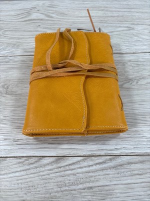 Valery Journal Cover Classic Leather Yellow Notepad Sketchbook Diary Planner-image