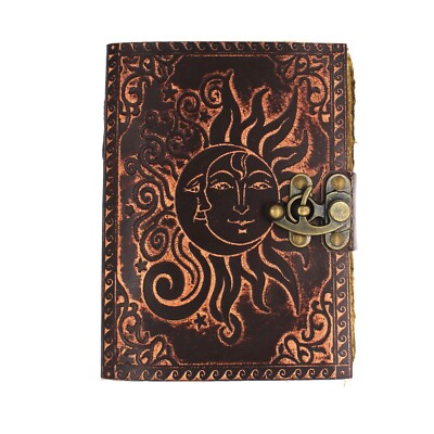 Vintage leather Bound Antique Paper Notebook/Diary/Sketchbook Sun Brown S05-image