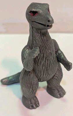 Very Nice Kaiju Figure Vintage 3-Inch KO Godzilla Metallic Gray Plastic Dino-image