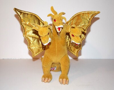Godzilla King Ghidorah Plush 3 Headed Dragon Gold Ty Beanie Japan Classic 2001-image