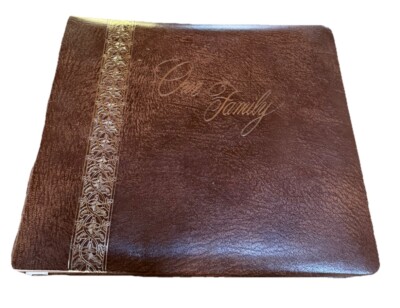 Our Family Gilded Genuine Cowhide Bound Custom Photo Album-image