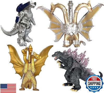 TwCare Set of 4 Godzilla Toys Movable Joint Action Figures King of The Monste-image