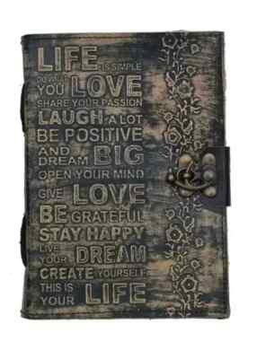 Vintage Leather bound Journal Antique Handmade Paper Notebook Diary Sketchbook-image