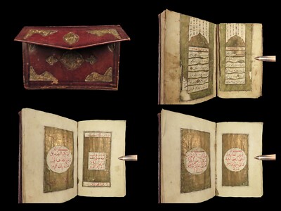 c1800 RARE Arabic Handwritten Manuscript ILLUMINATED Middle East Journal Islam-image