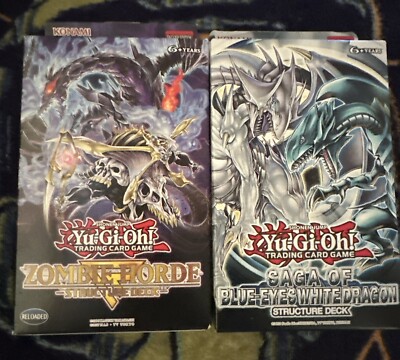 Yu-Gi-Oh! TCG Structure Deck’s Zombie Horde X1 & Saga Of Blue👀White dragon X1-image