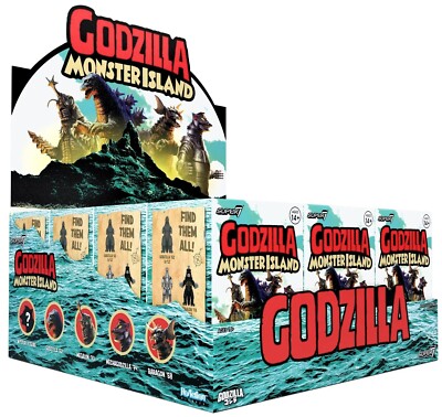 Super7 ReAction Godzilla Monster Island Figures *NEW SEALED - DISPLAY BOX OF 12*-image