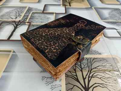 Vintage Leather bound Journal Antique Handmade Paper Notebook Diary Sketchbook-image