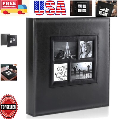 Stylish 500-Pocket Leather Photo Album - Preserve Your Precious Moments-image