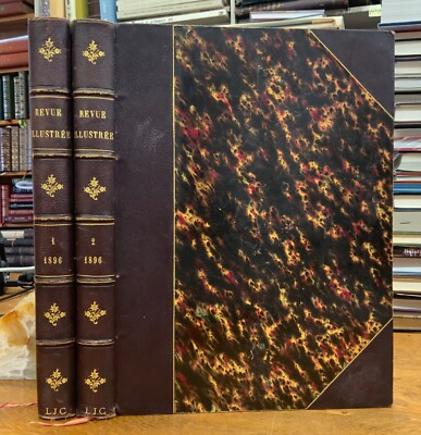 1896 Revue Illustrée - Bi-Weekly French Art Journal - Nicely Bound - Two Volumes-image