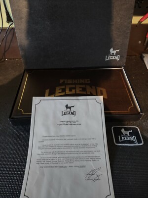 FISHING LEGEND LOGBOOK/JOURNAL: VINTAGE LOOK FAUX LEATHER w/ Patch & Certificate-image