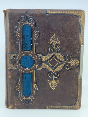 1800s Antique CDV & Daguerreotype Leather Bound Photo Album Estate Cleanout Find-image